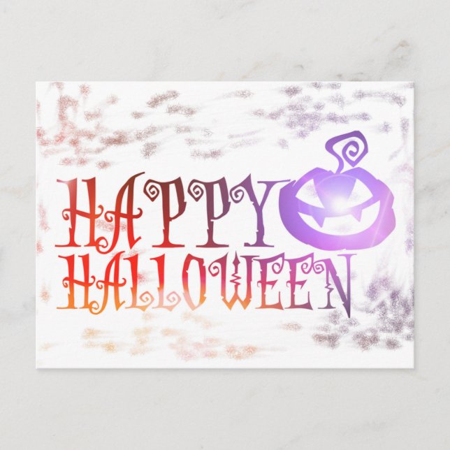 Scary Happy Halloween Pumpkin Postcard (Front)
