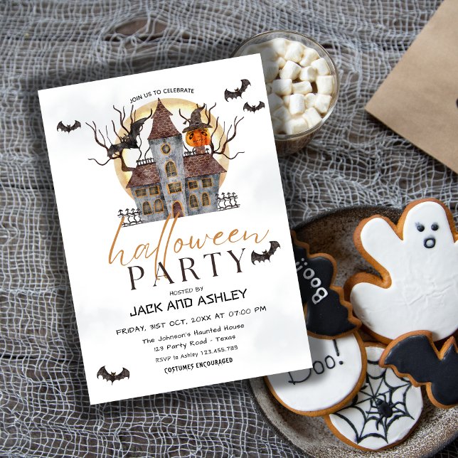 Scary Haunted house Adult Halloween Costumes Party Invitation (Creator Uploaded)