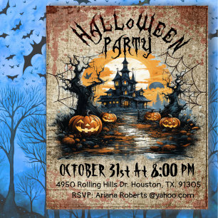 Scary Haunted HouseHalloween Party  Invitation