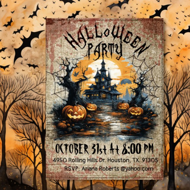 Scary Haunted HouseHalloween Party  Invitation (Creator Uploaded)