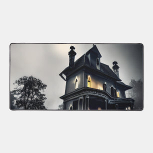 Scary Haunted Mansion At Dusk Desk Mat