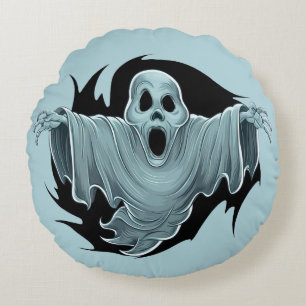 Scary Haunting Ghost Round Cushion