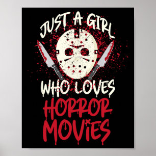 Scary Horror Movie Hockey Mask Just A Girl Who Lov Poster