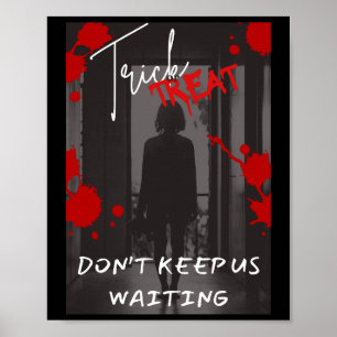 Scary Horror Poster with a Girl at an Open Door