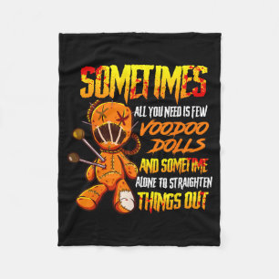 Scary Horror Voodoo Doll Fleece Blanket