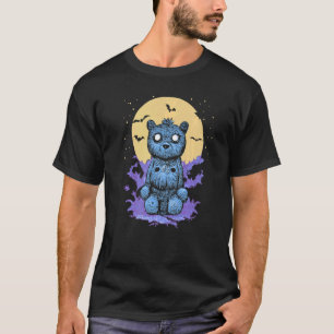 Scary Horror Zombie Teddy Bear Full Moon Halloween T-Shirt