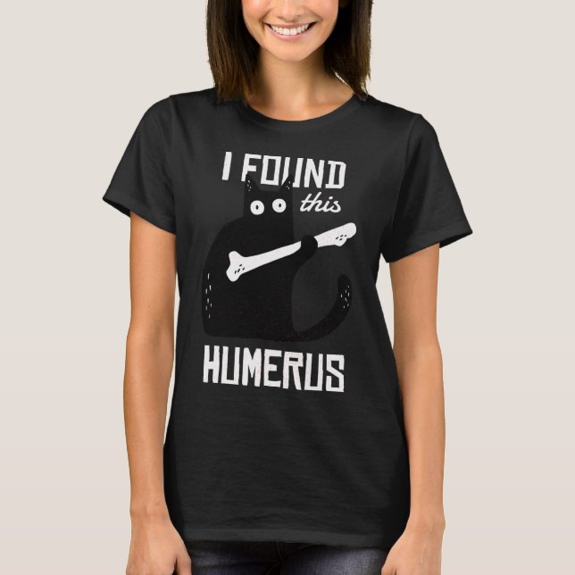 Scary I Found This Humerus Cat Black Humourous Med T-Shirt (Front)