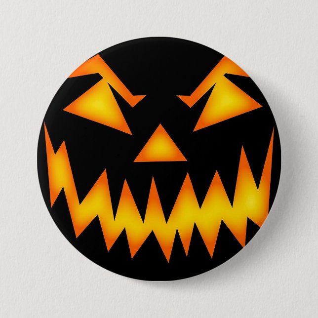 Scary Jack O Lantern Face 7.5 Cm Round Badge (Front)