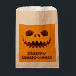 Scary Jack o' Lantern Face Halloween Favour Bags<br><div class="desc">A creepy jack o' lantern carved smile is featured on these Halloween party favour bags. Choose WHITE,  ECRU or KRAFT bags. Fun for Halloween party treat favour bags,  kid's Halloween birthday party favour bags and more. MATCHING items in our store.</div>