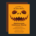Scary Jack o' Lantern Face Halloween Invitations<br><div class="desc">A creepy jack o' lantern carved smile is featured on these party invitations. Fun for Halloween costume party invitations,  scary kid's birthday party invitations,  adult Halloween costume party invitations,  just change the wording to fit your occasion. For thicker papers,  consider the Matte Paper.</div>