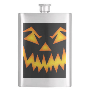 Scary Jack O Lantern Face Hip Flask