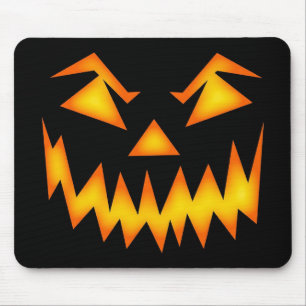 Scary Jack O Lantern Face Mouse Mat