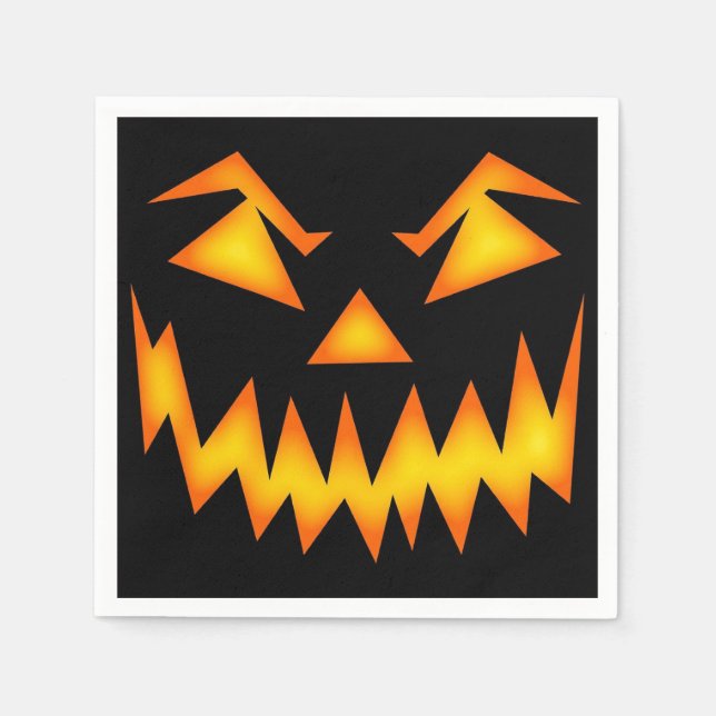 Scary Jack O Lantern Face Napkin (Front)
