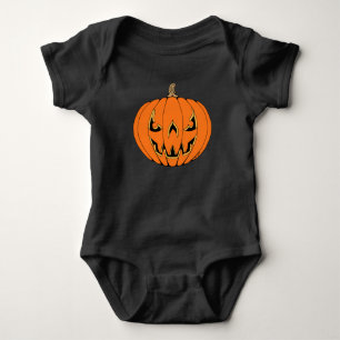 Scary Jack-o'-Lantern Halloween Design Baby Bodysuit