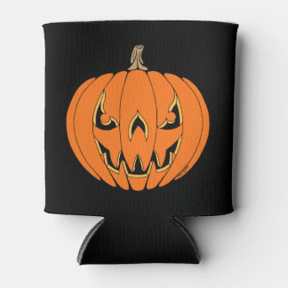 Scary Jack-o'-Lantern Halloween Design Can Cooler