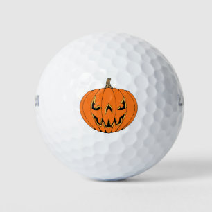 Scary Jack-o'-Lantern Halloween Design Golf Balls