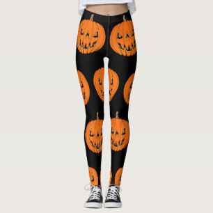 Scary Jack-o'-Lantern Halloween Design Leggings