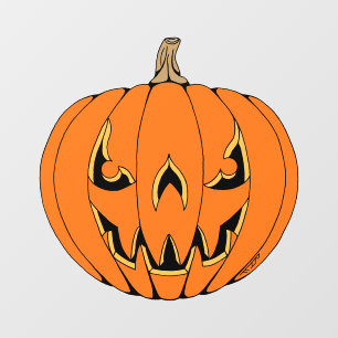 Scary Jack-o'-Lantern Halloween Design Window Cling