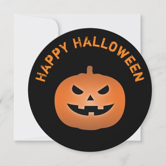 Scary Jack O Lantern Pumpkin Halloween Party Invitation (Front)