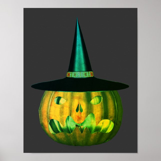 Scary Jack O Lantern Pumpkin Halloween Poster (Front)