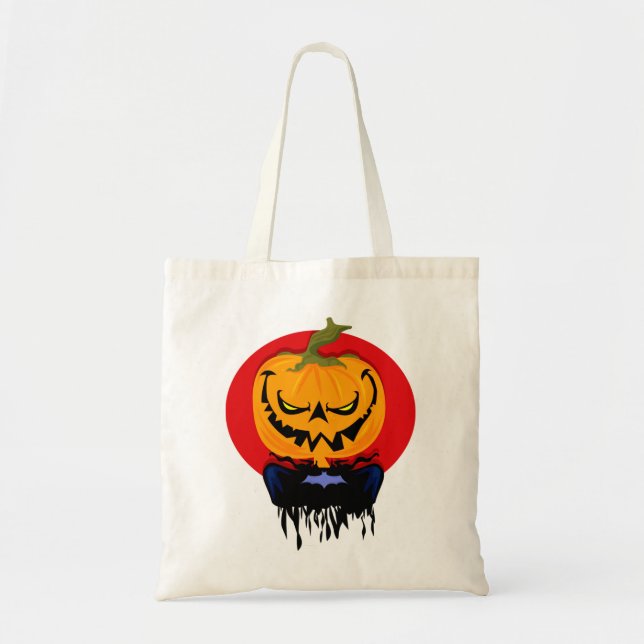 Scary Jack-o-lantern Tote Bag (Front)