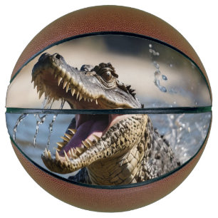 Scary Jaws: Australian Crocodile Leaping Basketball