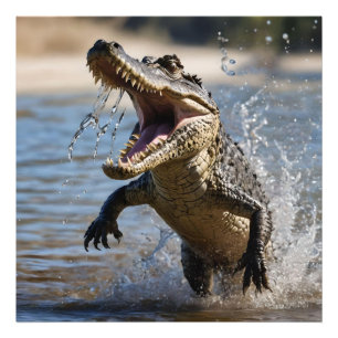 Scary Jaws: Australian Crocodile Leaping Photo Print