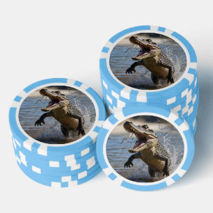 Scary Jaws: Australian Crocodile Leaping Poker Chips