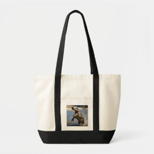 Scary Jaws: Australian Crocodile Leaping Tote Bag