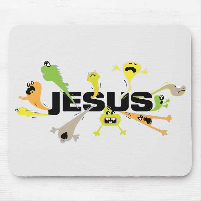 Scary Jesus Mouse Mat (Front)