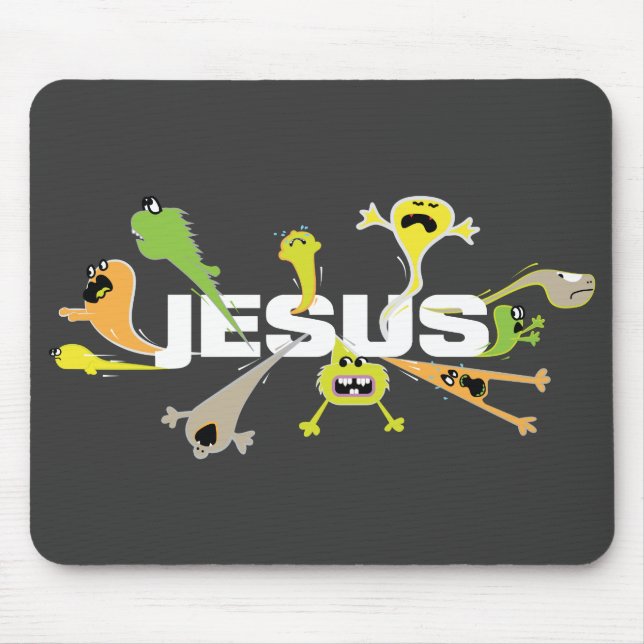 Scary Jesus Mouse Mat (Front)