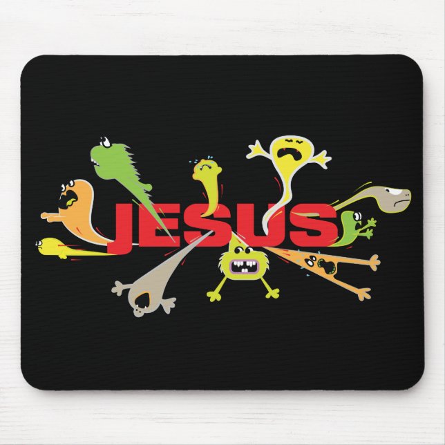Scary Jesus Mouse Mat (Front)