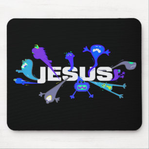 Scary Jesus Nights Mouse Mat