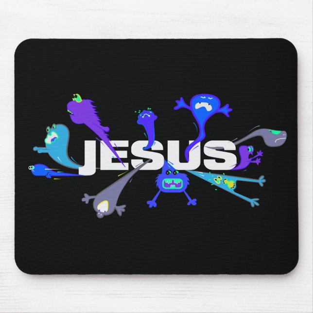 Scary Jesus Nights Mouse Mat (Front)