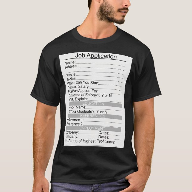 Scary Job Application Costume T-Shirt (Front)