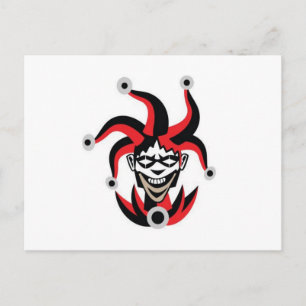 Scary joker design postcard