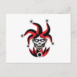 Scary joker design postcard