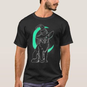 Scary Kitten Witch Hat Halloween Cat 1 T-Shirt