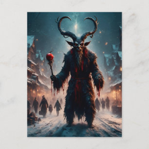 Scary Krampus Christmas Horror Postcard