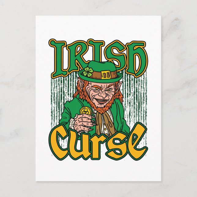 Scary Leprechaun Irish Curse St Patricks Day Postcard (Front)