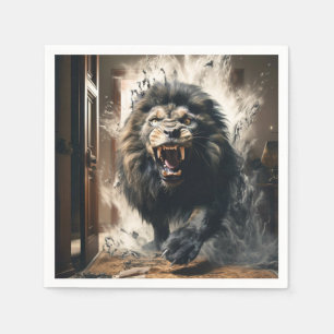Scary Lion Napkin