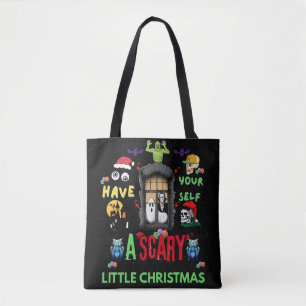 Scary Little Christmas Horror Holiday Design Tote Bag