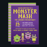 Scary Little Monster Birthday Party Invitation<br><div class="desc">If you need custom colours or assistance in creating your design,  feel free to contact us at trendyprints.co@gmail.com. We look forward to working with you!</div>