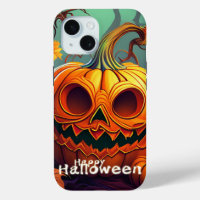 Scary Looking Orange Pumpkin with Face, Halloween