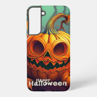 Scary Looking Orange Pumpkin with Face, Halloween