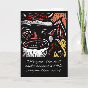 Scary Mall Santa Christmas Card