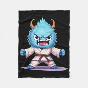 Scary Martial Arts Fighter Karate Boxer Comt Kung Fleece Blanket