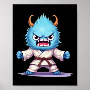 Scary Martial Arts Fighter Karate Boxer Comt Kung  Poster