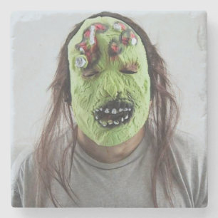 Scary Mask Stone Coaster