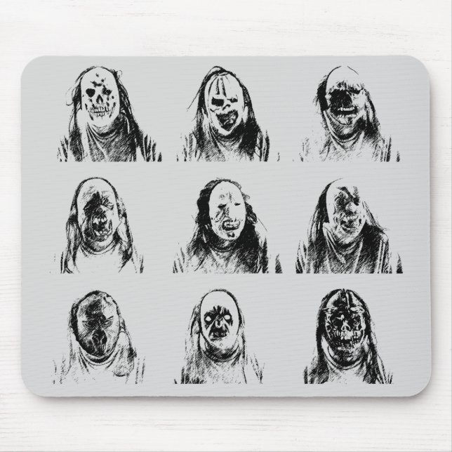 Scary Masks Mouse Mat (Front)